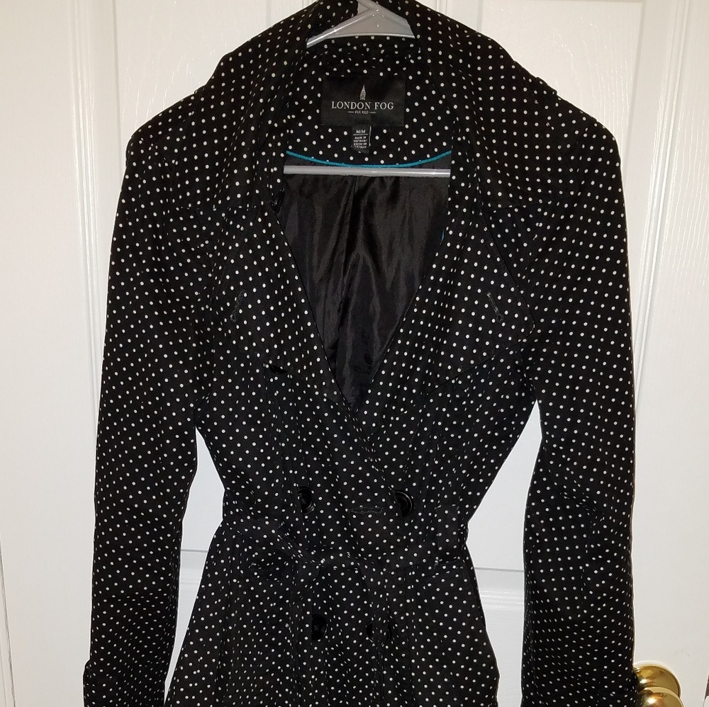 Polka dot trench coat